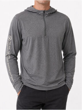 Vuori Uluwatu Half Zip Water Hoodie UPF Sz M Heather Gray EUC